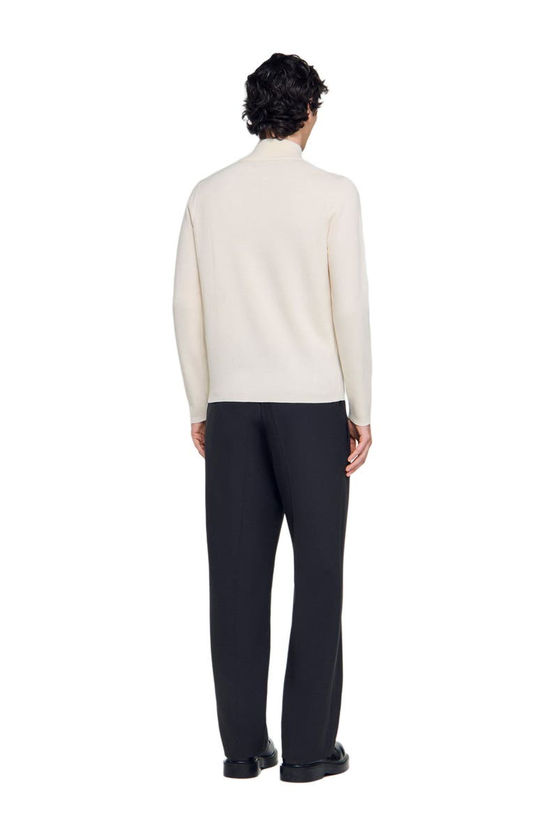 SANDRO Wool sweater with zip collar, Alternate, color, Off White
