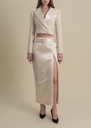 Contessa Mills Morgaine Mid-Rise Fluid Elegant Shiny Sateen Skirt