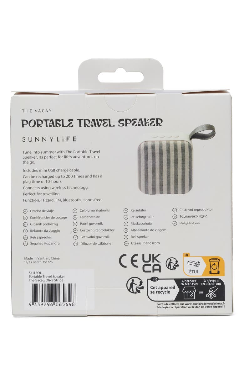 Sunnylife The Vacay Portable Travel Speaker, Alternate, color, 