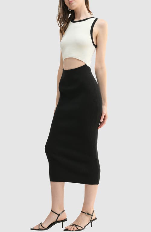 Lush Colorblock Cutout Midi Dress In Multi