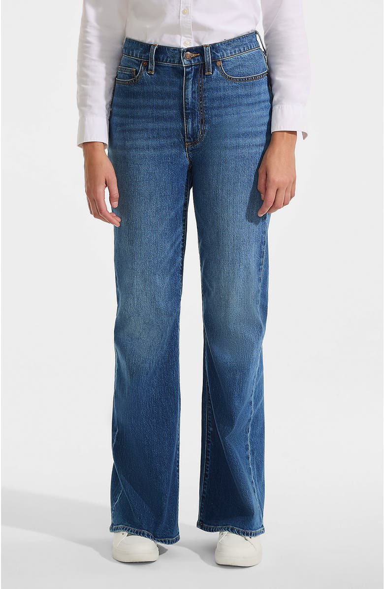 Lands' End Soft Denim High Rise Classic Flare Jeans, Main, color, Indigo Tide Blue