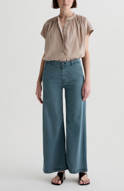 Ag Caden Twill Wide Leg Pants In Blue