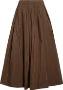 Max Mara Aloe Pleated Micro Faille Maxi Skirt