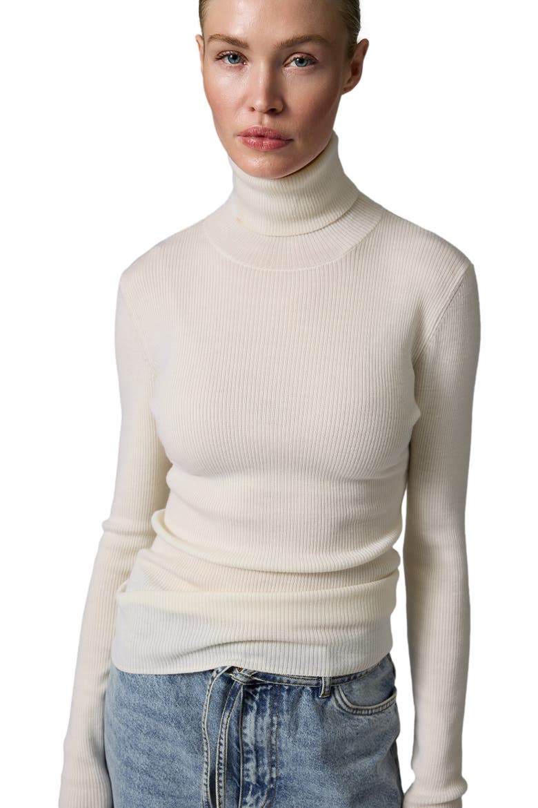 Sierra Roll Neck Slim Fit Sweater, Main, color, Ivory Shade