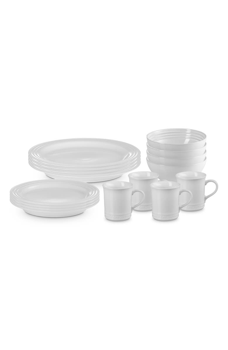 Le Creuset 16-Piece Dinnerware Set, Main, color, White