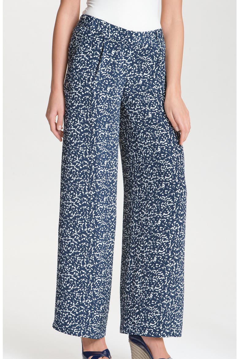 'Seta' Wide Leg Silk Pants, Main, color, FRAGMENTED BLOCKS