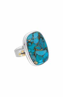YS GEMS Blue Turquoise Ring