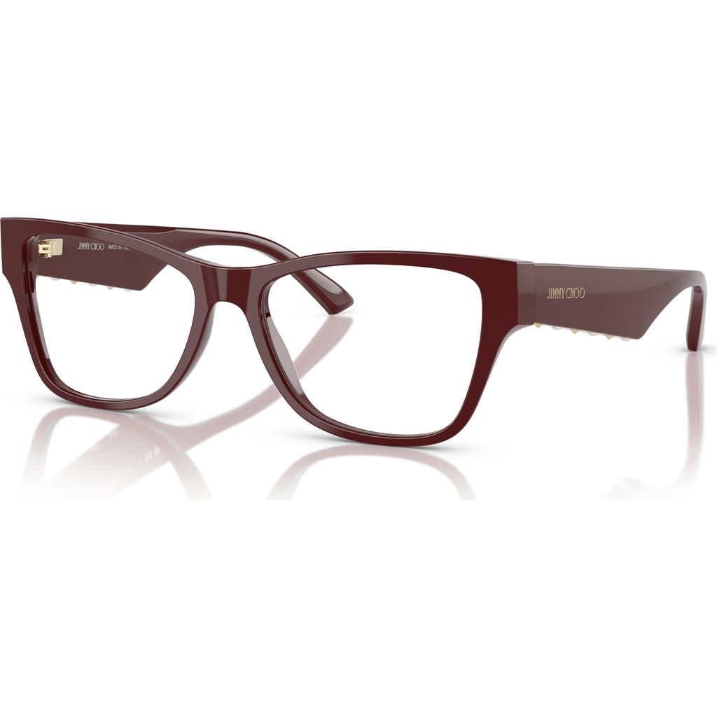 Jimmy Choo 52mm Rectangle Optical Glasses In Brown
