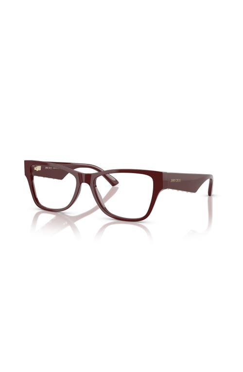 Jimmy Choo 54mm Rectangle Optical Glasses In Red