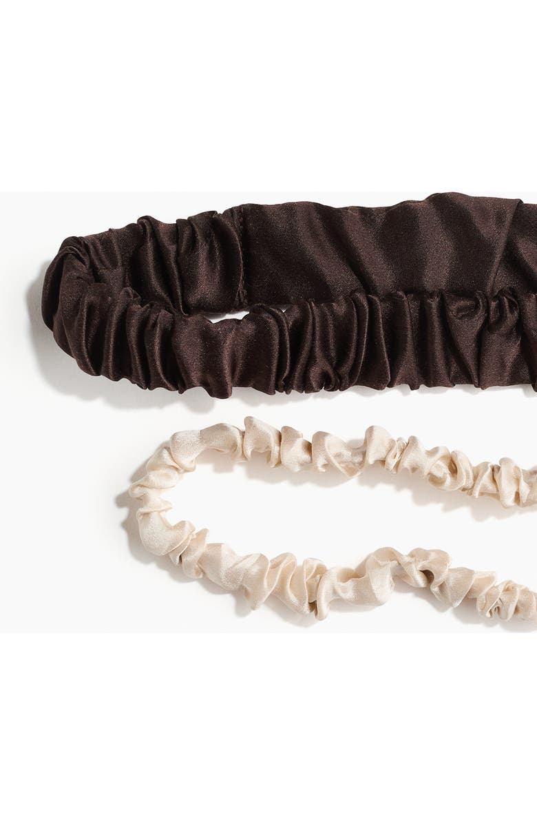 H&M 2-pack Silk Hairbands, Alternate, color, Dark Brown/Cream