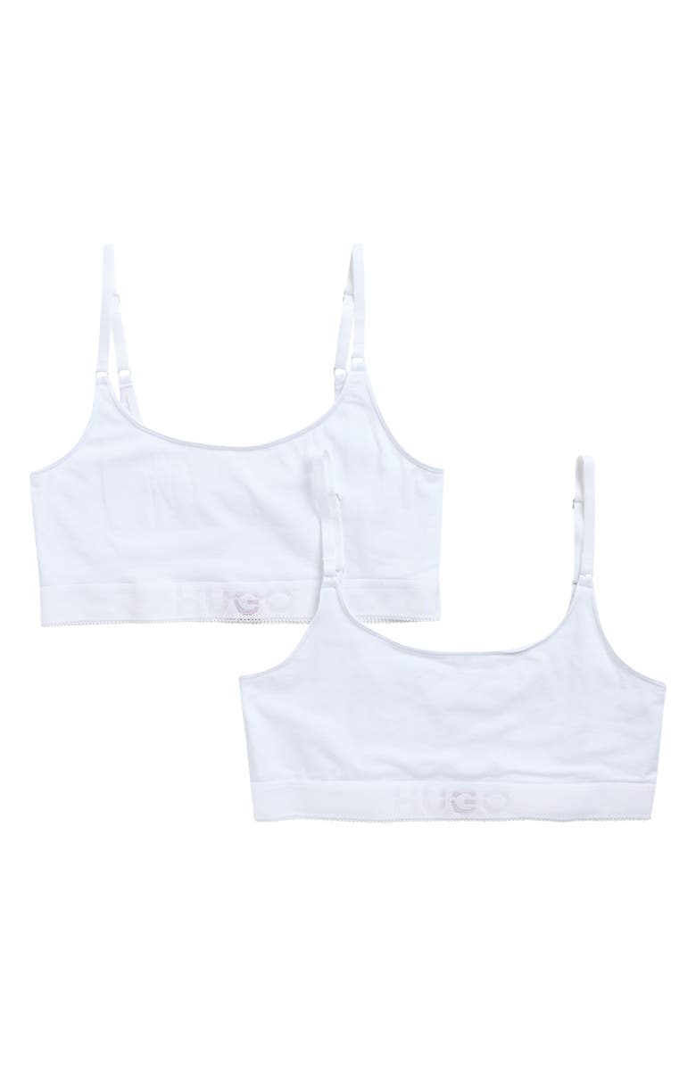 BOSS Pack of 2 Twin Easy Bralettes, Main, color, White