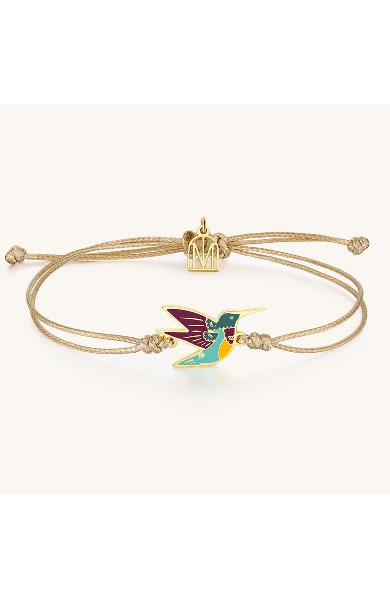 Mantra Hummingbird Be Present bracelet, Main, color, Yellow Gold