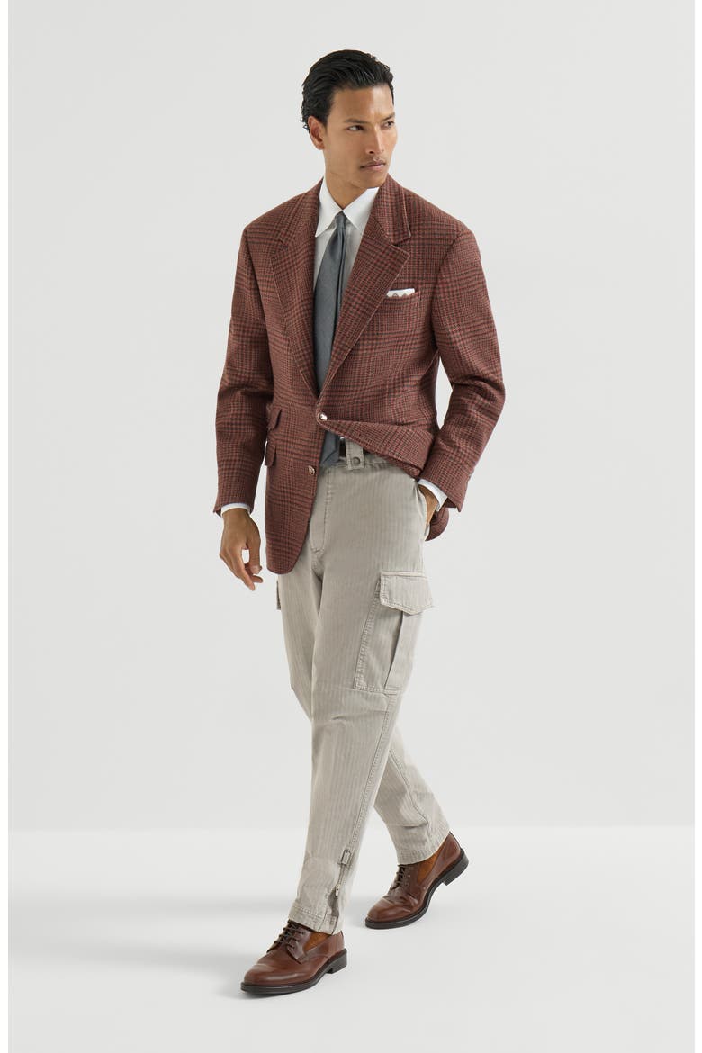 Cashmere Prince of Wales Cavallo Tailor blazer, Alternate, color, Grey