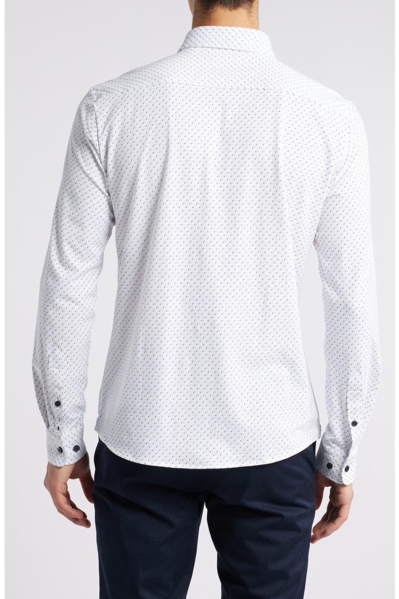Roan Kent Stretch Cotton Button-Up Shirt, Alternate, color, WHITE