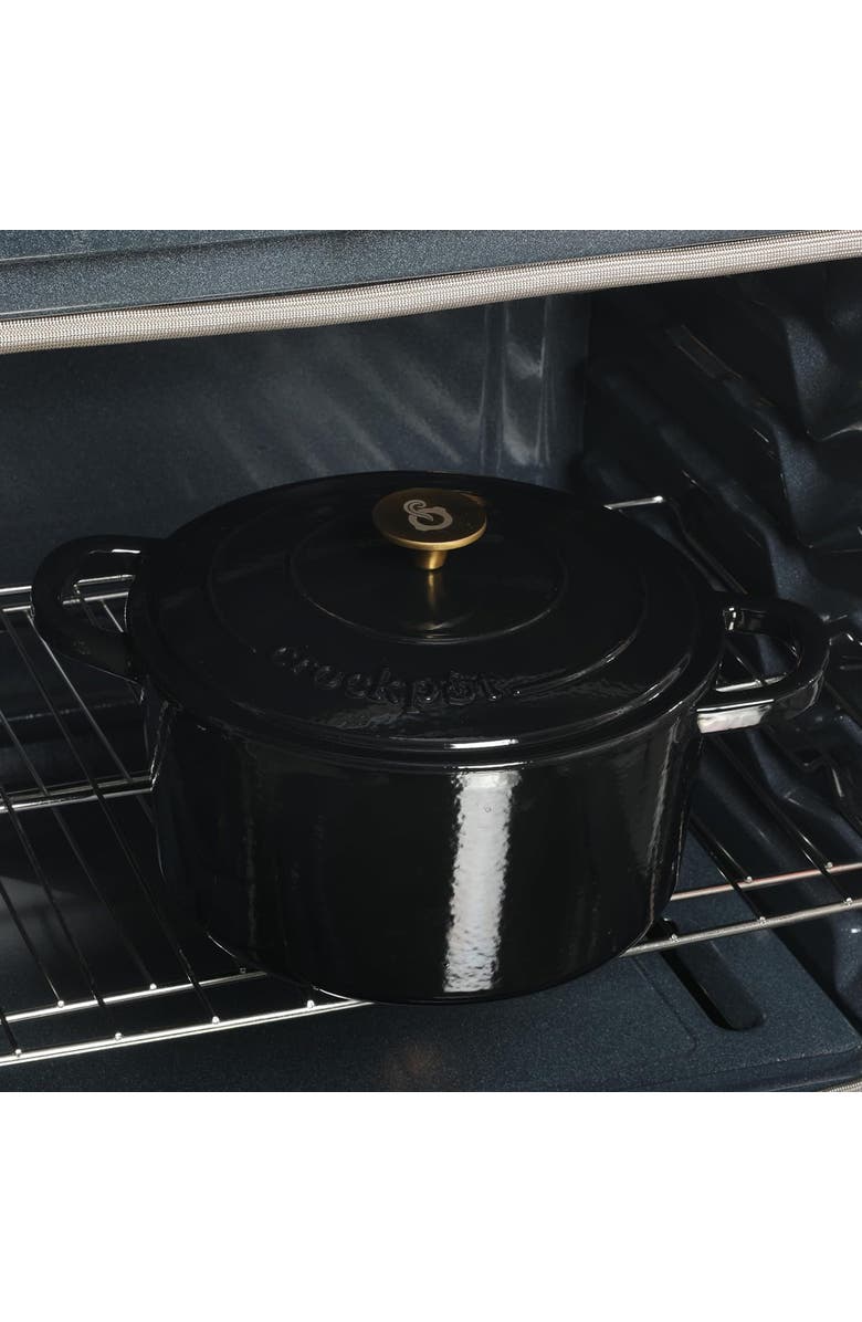 Crockpot 7 Quart Round Enameled Cast Iron Dutch Oven, Alternate, color, Black