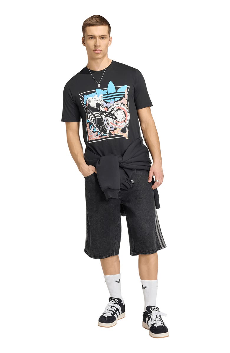 adidas Anime Soccer Cotton Graphic T-Shirt, Alternate, color, Black/ /
