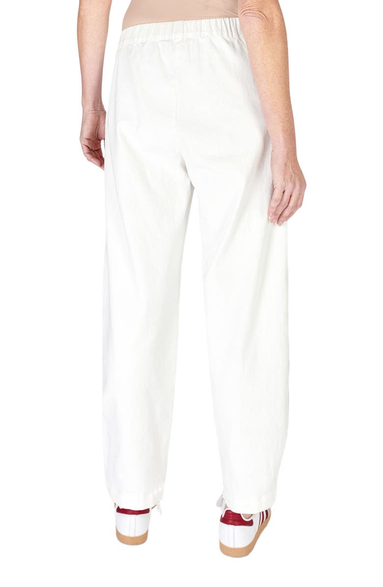 Alembika Relaxed, slightly tapered white denim pants, Alternate, color, 