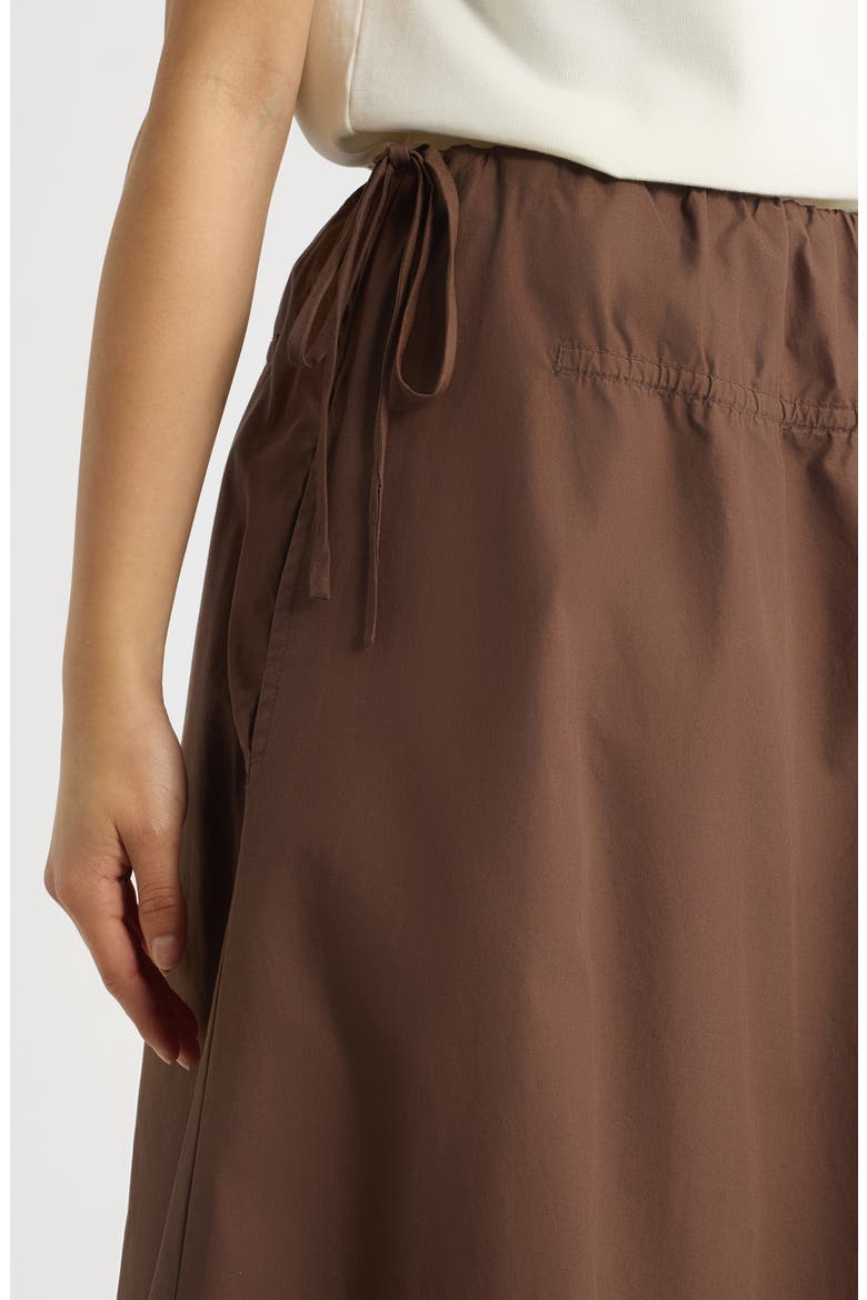 Caspia Organic Cotton Midi Skirt, Alternate, color, CHOC