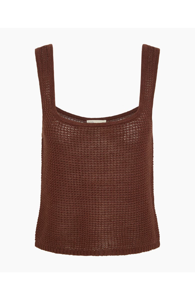 Onia Knit Square Neck Tank, Alternate, color, Brown