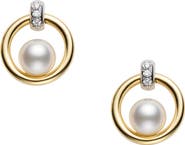 Mikimoto Cultured Pearl Circle Earrings