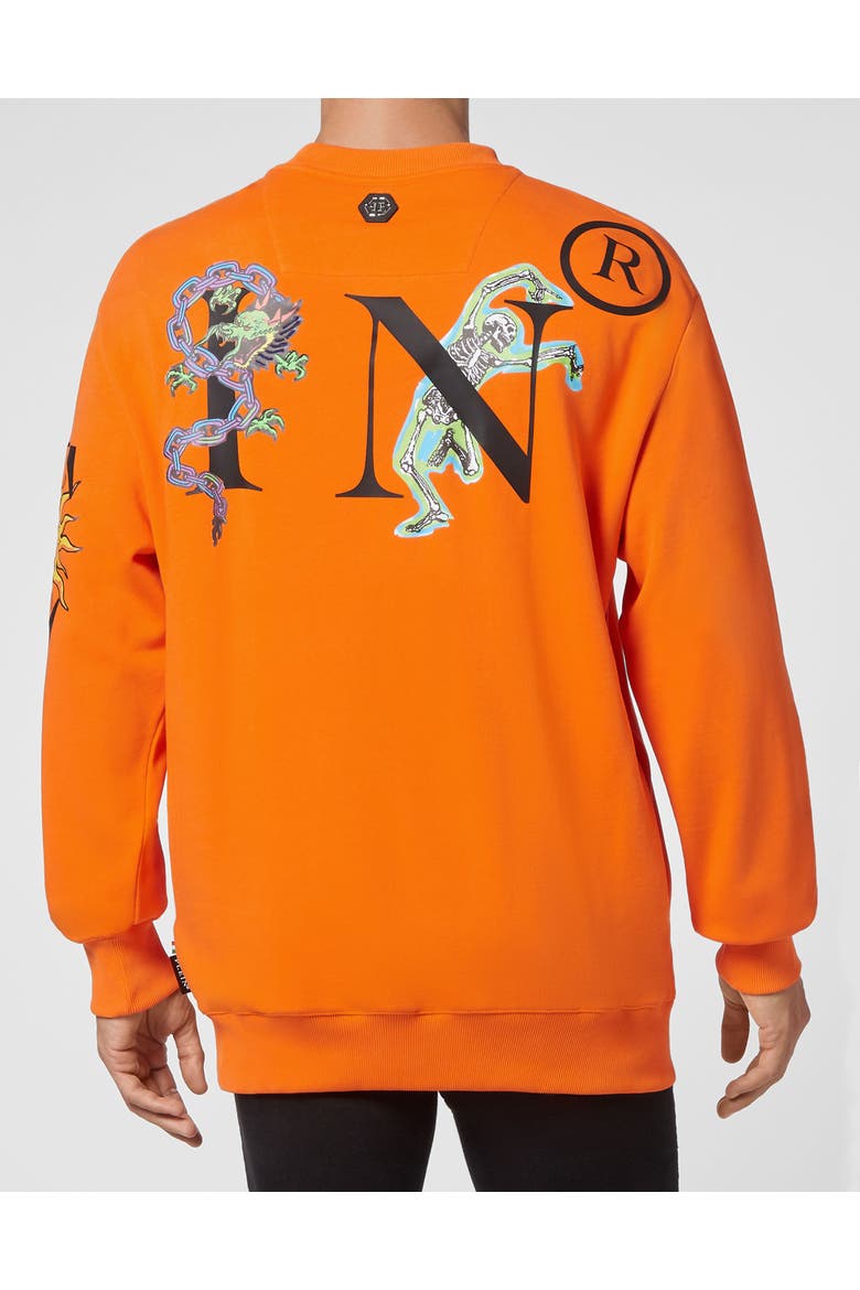 Sweatshirt Ls Tattoo Men, Alternate, color, orange