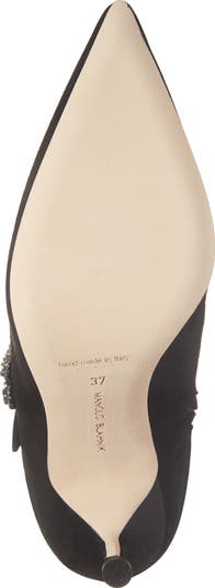 Plinianu Crystal Buckle Pointed Toe Bootie