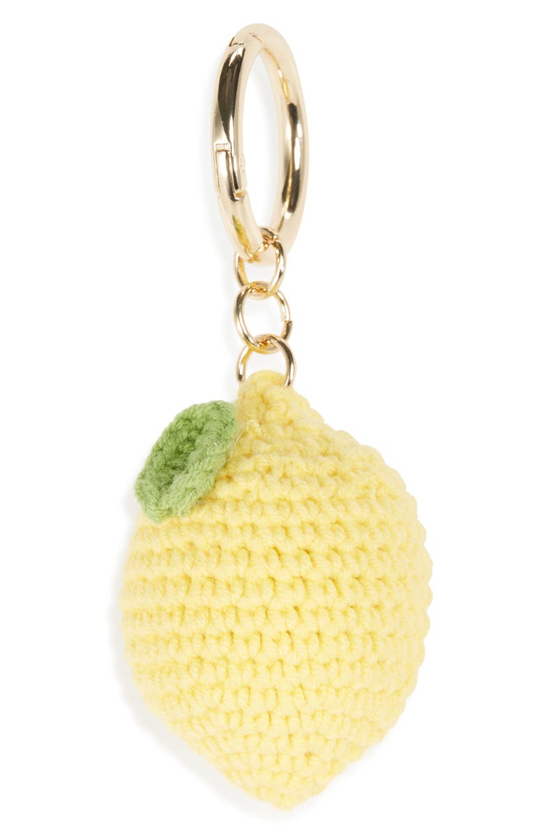 Leith Crochet Lemon Bag Charm, Main, color, Yellow Multi- Gold