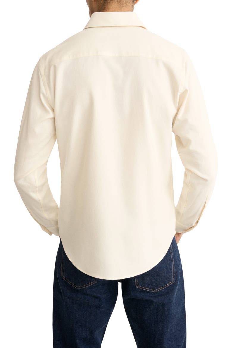 Solid Flannel Shirt, Alternate, color, NATURAL