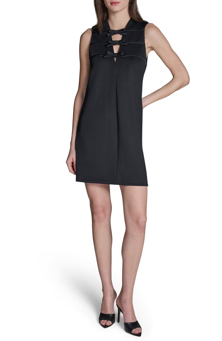 BCBG Bow Sleeveless Minidress, Alternate, color, Black.black