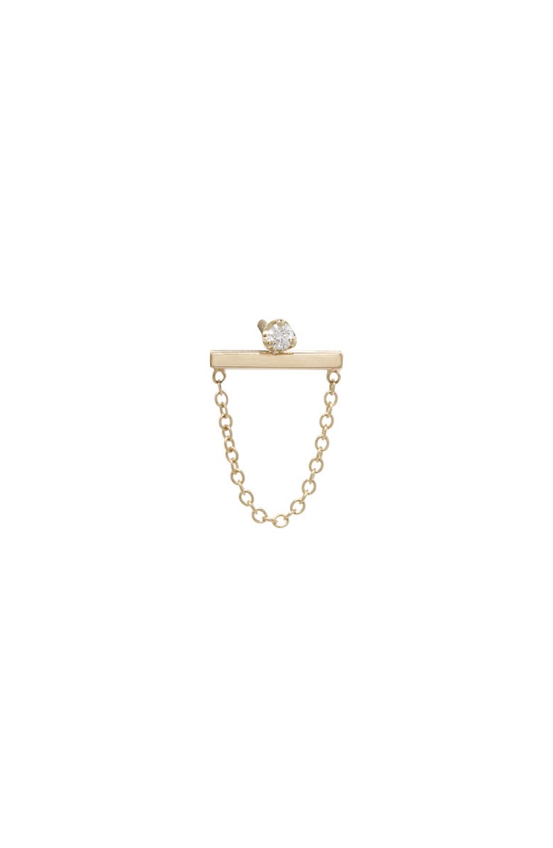Zoë Chicco Single Diamond Bar & Chain Earring, Main, color,