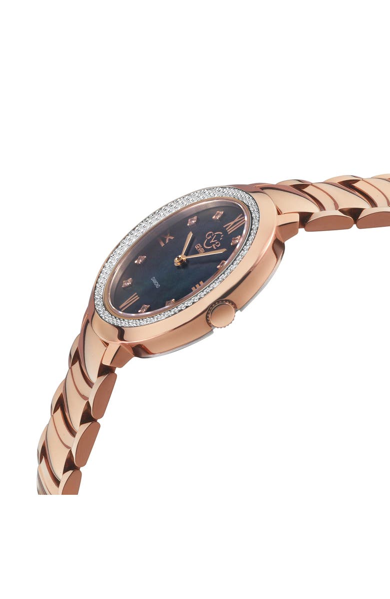 GEVRIL Amalfi Mother-of-Pearl Swiss Diamond Watch, 34mm - 0.04ct., Alternate, color, Rose Gold