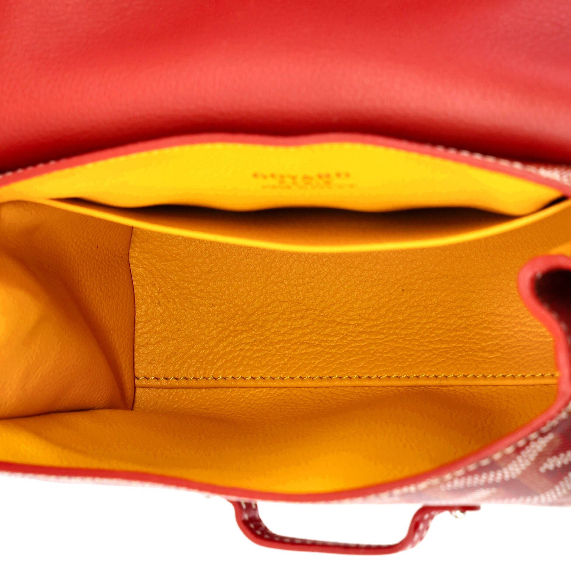 Pre-Owned Goyard Saigon Top Handle Bag Coated Canvas with Leather Mini, Alternate, color, Red