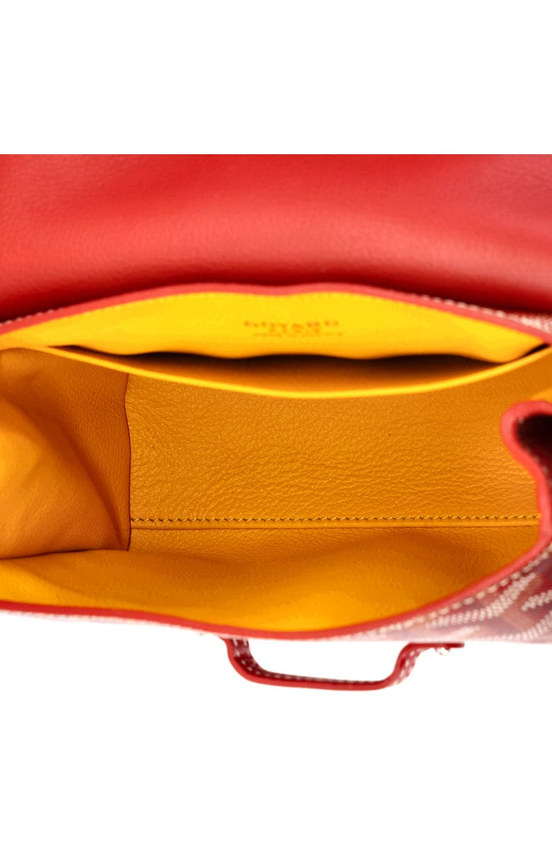 Pre-Owned Goyard Saigon Top Handle Bag Coated Canvas with Leather Mini, Alternate, color, Red