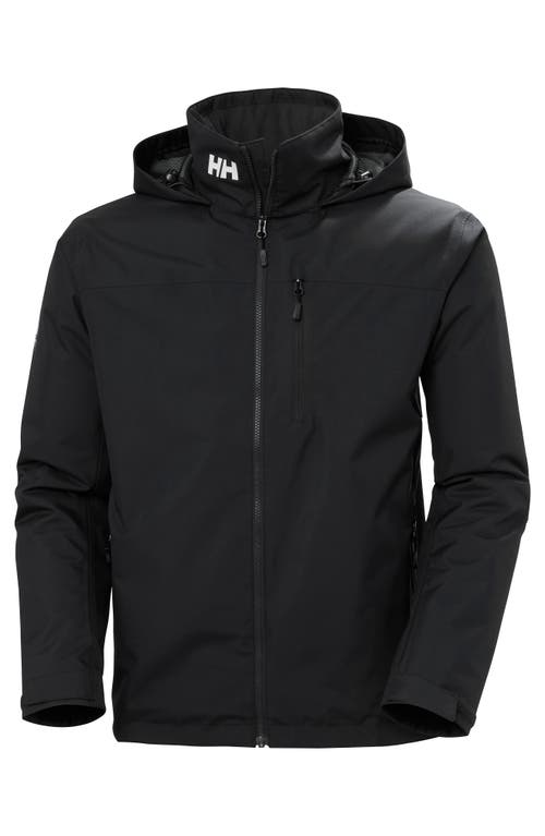 Helly Hansen Hooded Crew 2.0 Waterproof Midlayer Sailing Jacket In Black