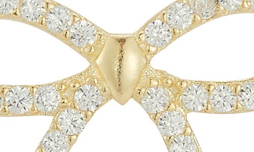 Glaze Jewelry Cubic Zirconia Bow Stud Earrings In Gold