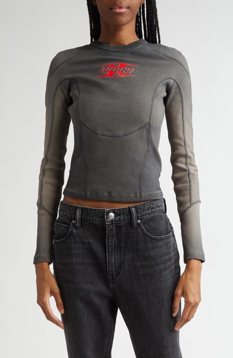 Logo Embossed Ribbed Pullover in Soft Chenille in ARIEL BLUE