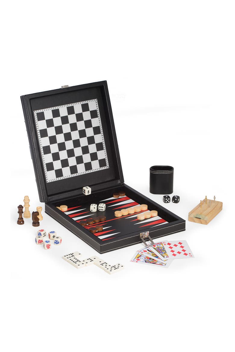 5-in-1 Portable Board Game, Alternate, color, BLACK
