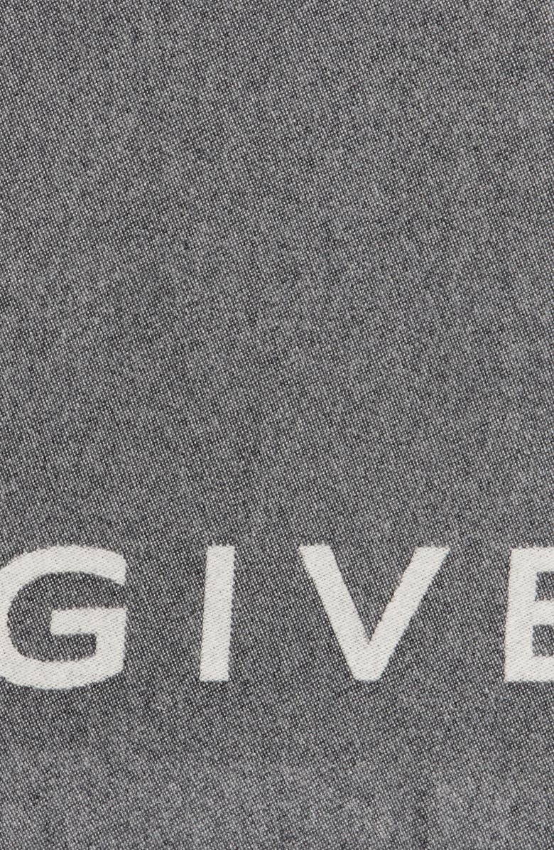 Givenchy Wool & Silk Muffler Scarf, Alternate, color, Black/White