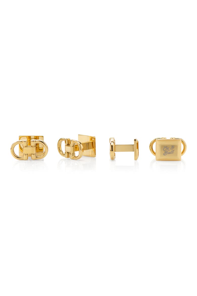 Horse Bit Shirt Studs, Main, color, GOLD