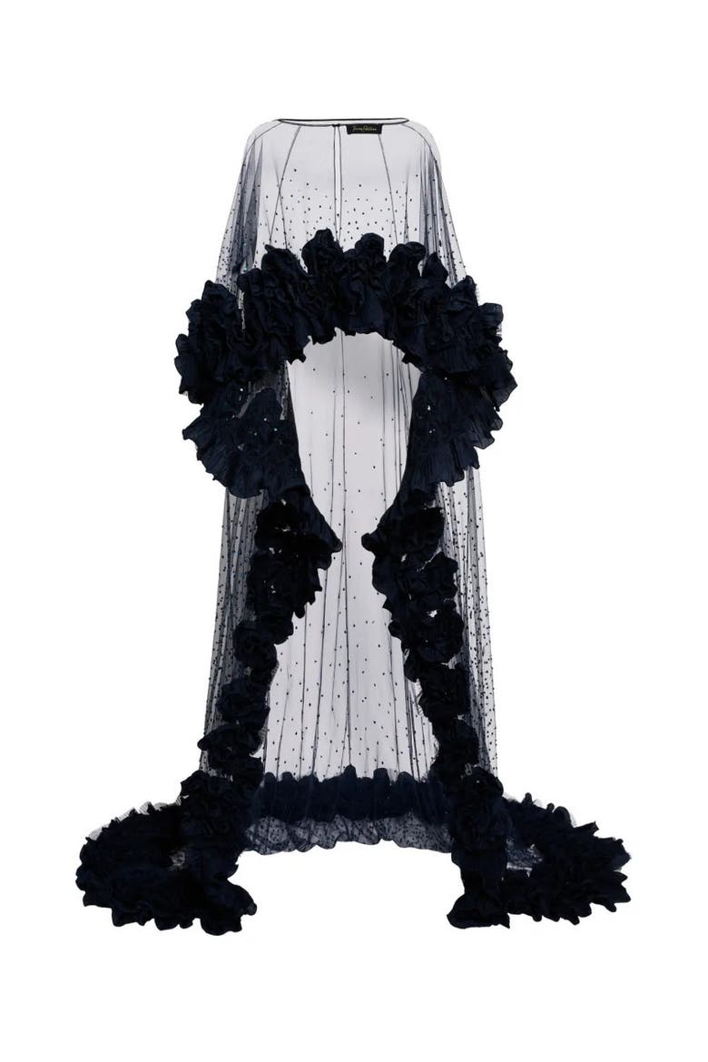 Petal Bloom Ruffle-Detailed Maxi Dress, Main, color, Blackthorne Blue