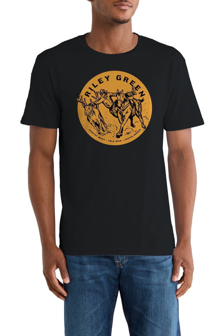 Riley Green Deer Dogger Fast Graphic T-Shirt, Main, color, BLACK