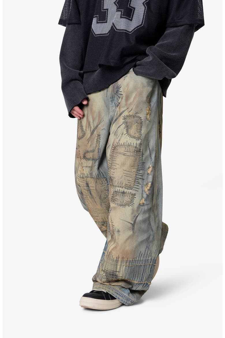 Stitched Barrel Jeans, Alternate, color, VINTAGE BLUE
