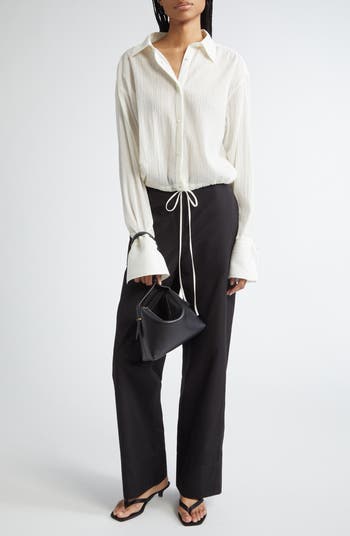 パンツ TOTEME TWISTED SEAM TROUSERS IN POPLIN Twisted seam trousers white – TOTEME
