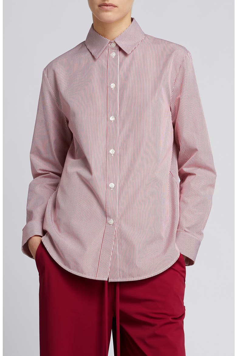 Panfilo Stripe Button-Up Shirt, Main, color, DARK RED