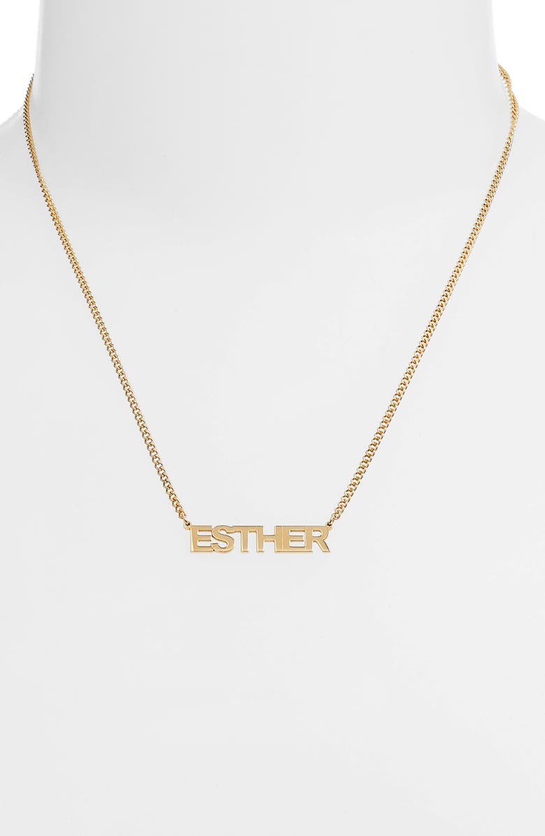 Jane Basch Designs Personalized Block Nameplate Necklace, Alternate, color,