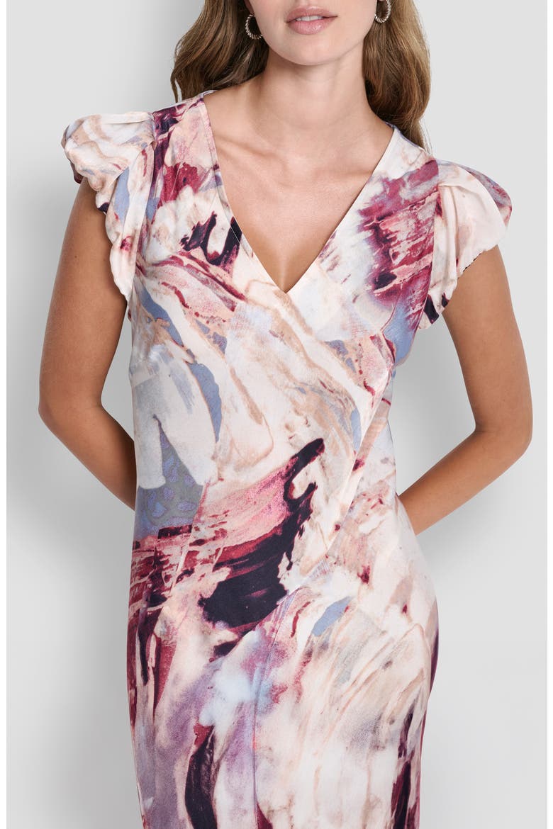 Puff Sleeve Satin Maxi Dress, Alternate, color, URBAN SANDSTORM