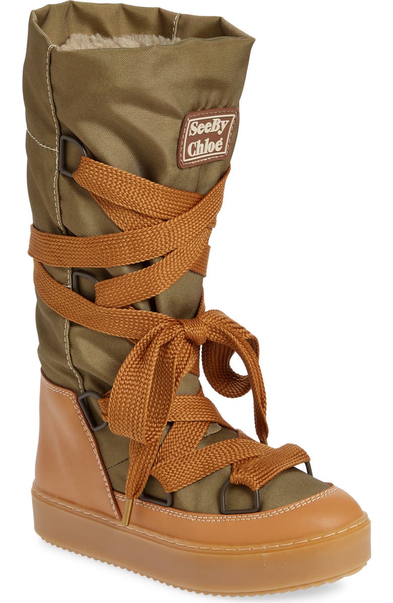 See by Chloé Naina Faux Shearling Lined Boot, Main, color,