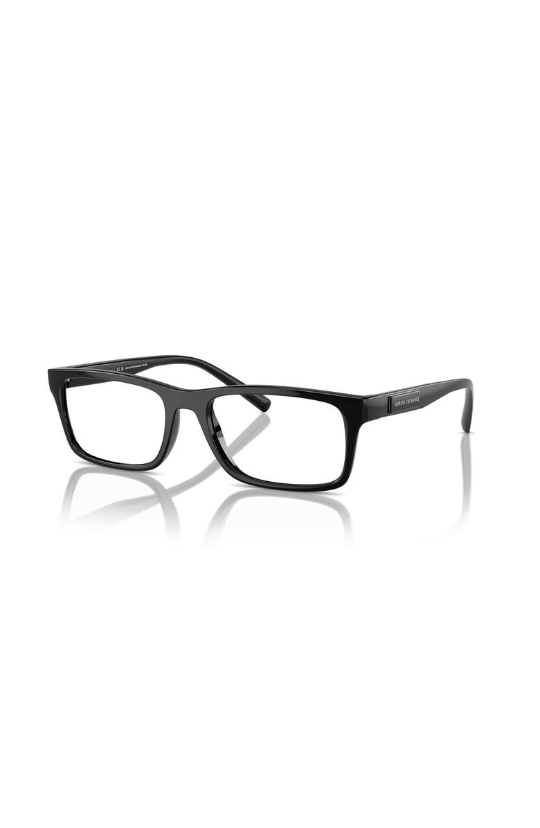 Armani Exchange 55mm Rectangle optical glasses, Main, color, Black