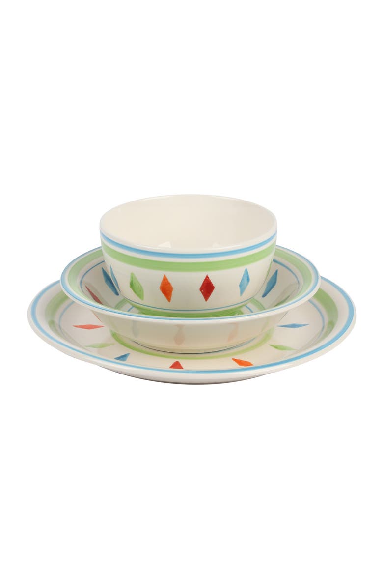 Heidy 12 Piece Durastone Dinnerware Set, Alternate, color, White