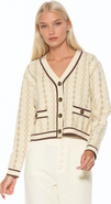 Alexia Admor Briar Collegiate Contrast Trim Cardigan